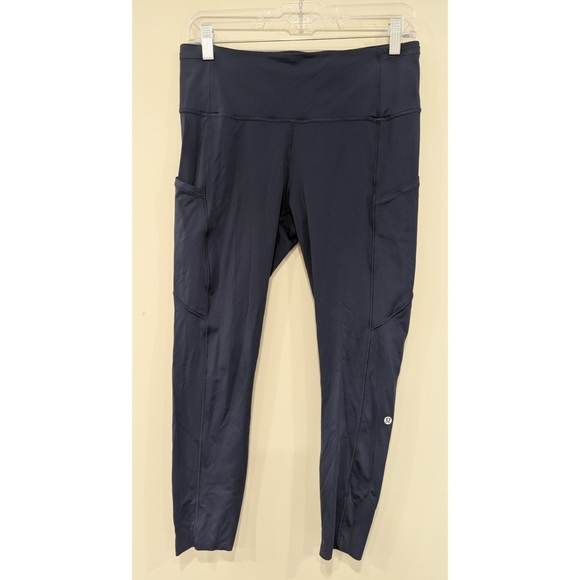 Lululemon Fast & Free 7/8 Tight II Non-reflective Nulux 25" Navy Blue Size 10 - Picture 1 of 8